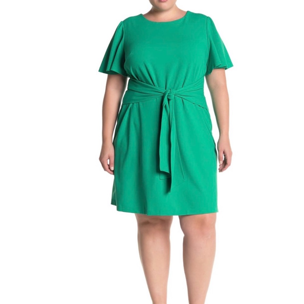 NWT Donna Morgan Tie Front Crepe Dress - Plus Size